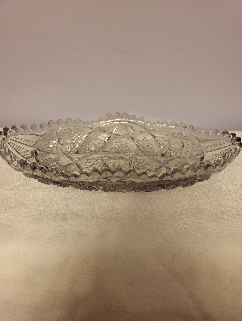 American Brillance Clear Cut Glass Decorative Serving Tray - Crystal-Look